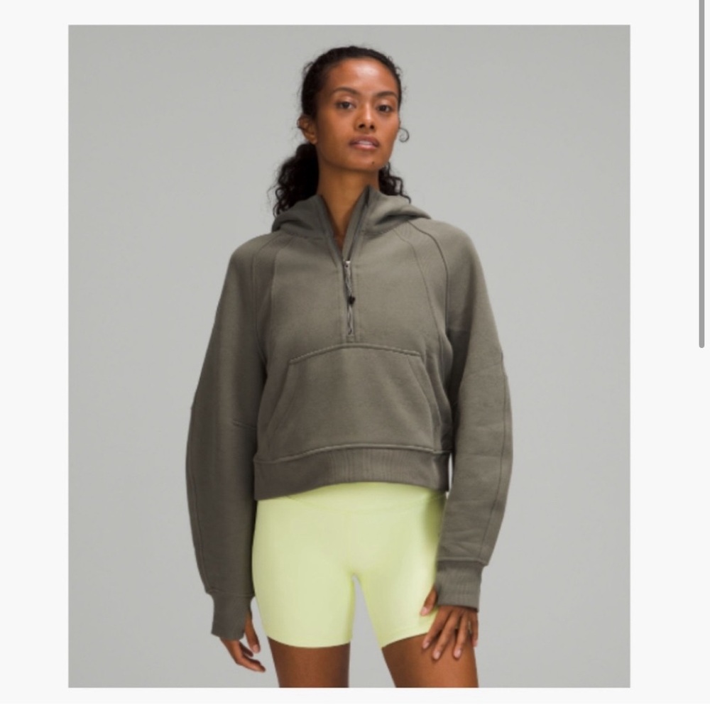 Lululemon athletica Grey Sage Scuba Half-Zip Hoodie